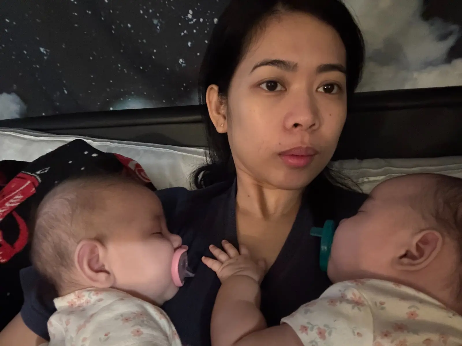 Vhen resting with the twins